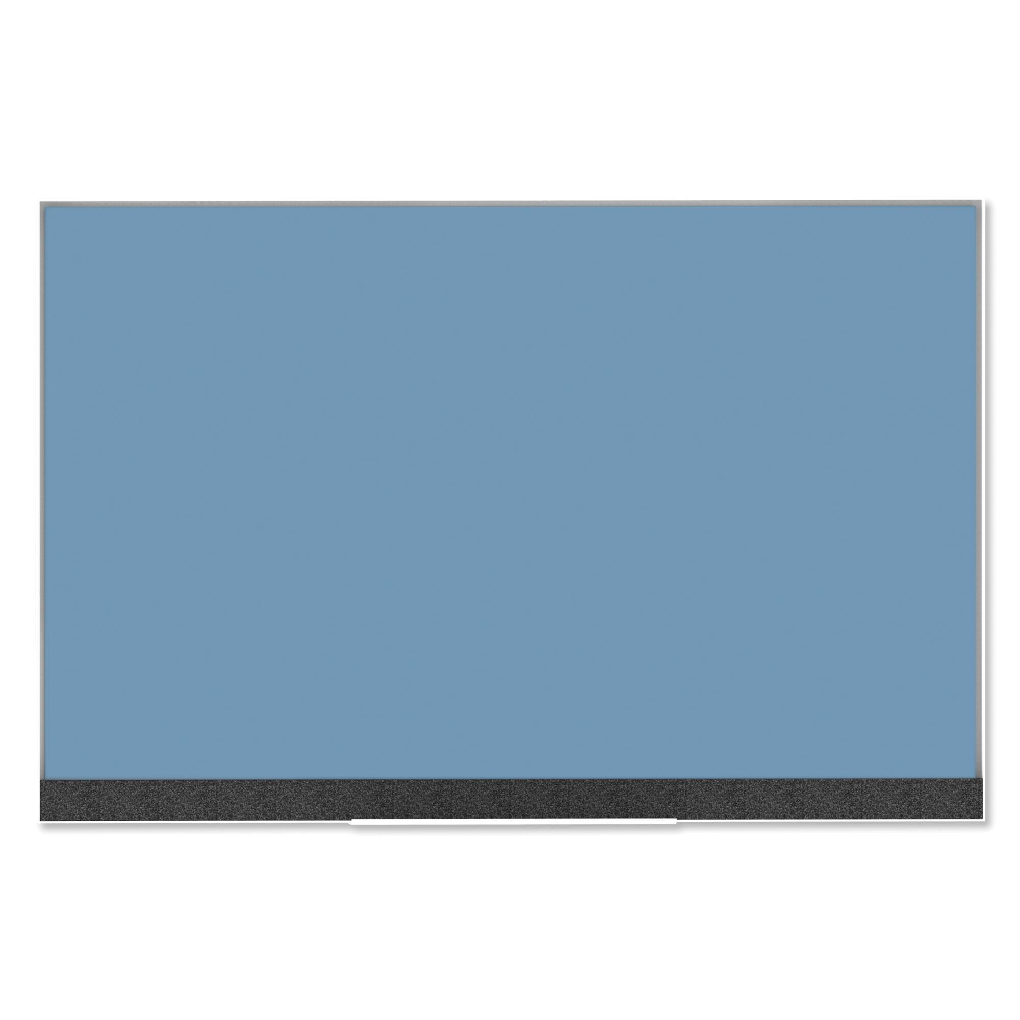 U Brands White Aluminum Framed Blue Magnetic Glass Dry-Erase Board, 36" x 24"